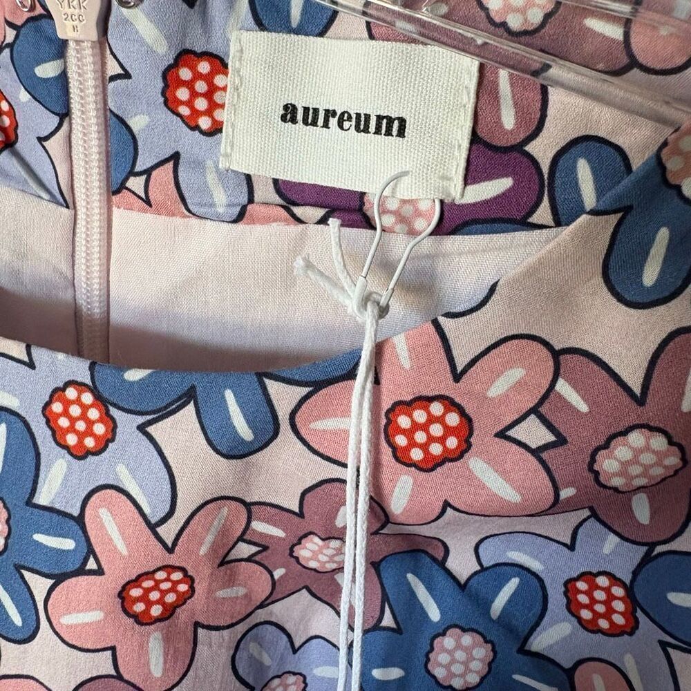 Aureum Bold Floral Sash Mini Cotton Dress Size Small NEW Cottagecore - Picture 6 of 11